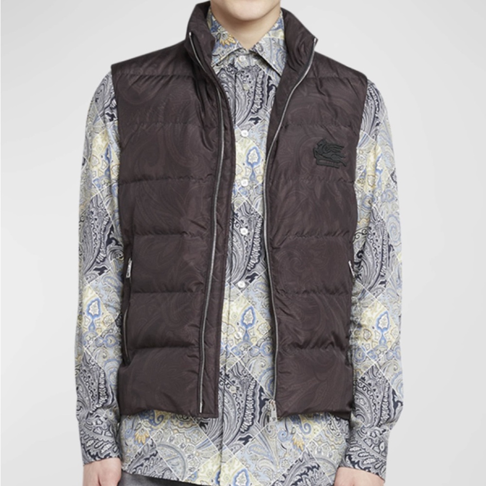 Etro Quilted Paisley Zip Vest